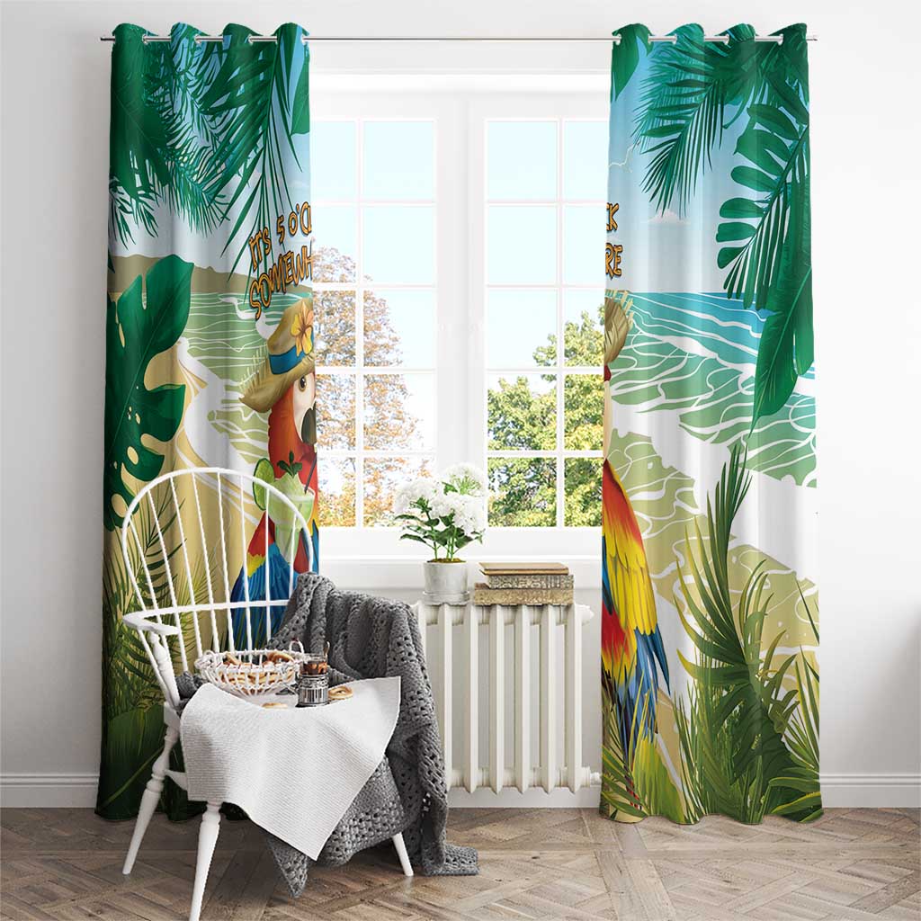 Aloha Hawaii It's 5 o'clock Somewhere Window Curtain - Polynesian Pride