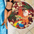 Crimson Red Tropical Christmas Hawaii Tapa Beach Blanket Aloha Santa Drink Party - Polynesian Pride