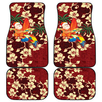 Crimson Red Tropical Christmas Hawaii Tapa Car Mats Aloha Santa Drink Party - Polynesian Pride
