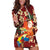 Crimson Red Tropical Christmas Hawaii Tapa Hoodie Dress Aloha Santa Drink Party - Polynesian Pride