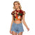Crimson Red Tropical Christmas Hawaii Tapa Raglan Cropped T Shirt Aloha Santa Drink Party - Polynesian Pride