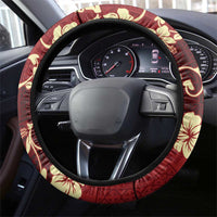 Crimson Red Tropical Christmas Hawaii Tapa Steering Wheel Cover Aloha Santa Drink Party - Polynesian Pride