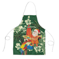 Moss Green Tropical Christmas Hawaii Tapa Apron Aloha Santa Drink Party - Polynesian Pride