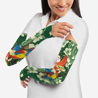 Moss Green Tropical Christmas Hawaii Tapa Arm Sleeves Aloha Santa Drink Party - Polynesian Pride