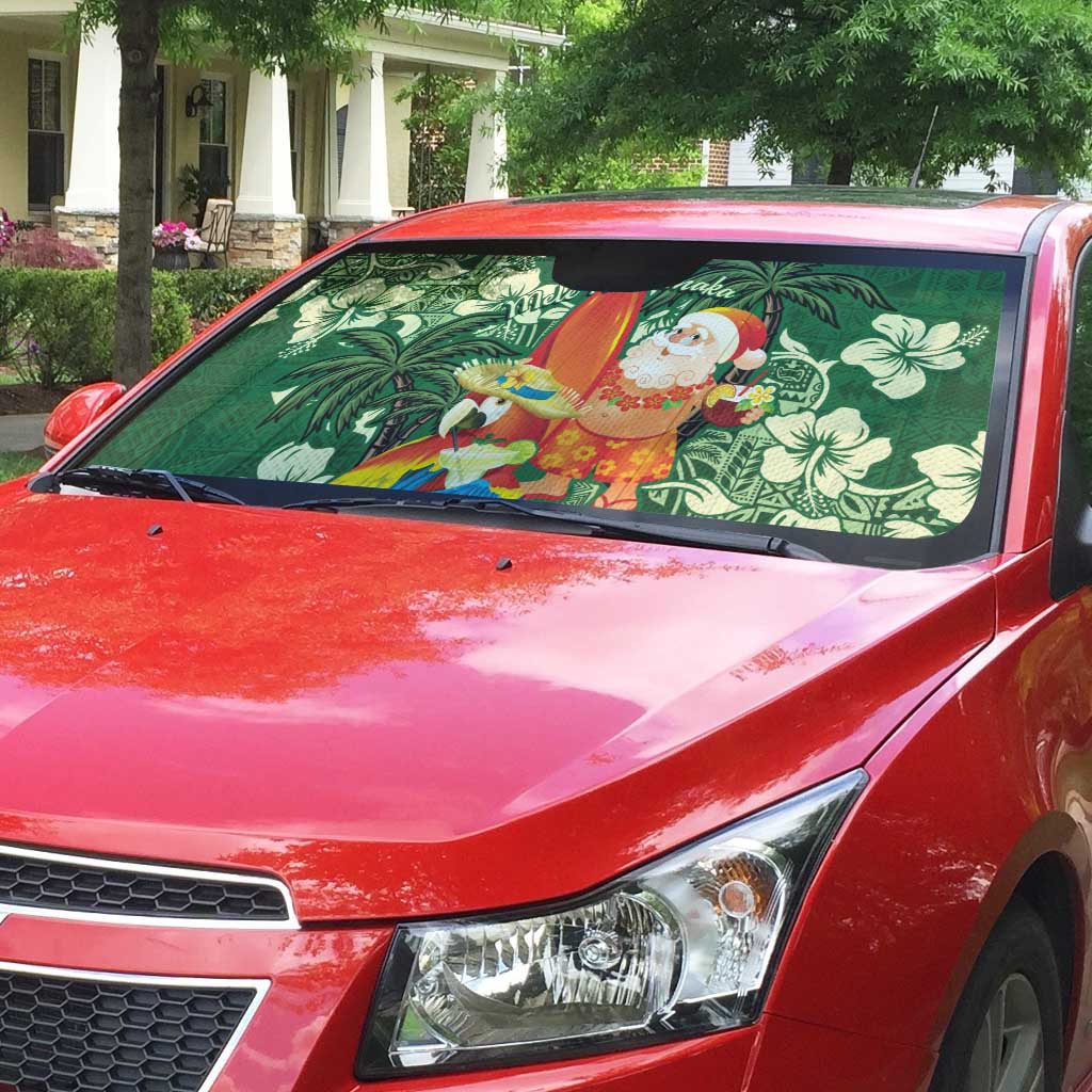 Moss Green Tropical Christmas Hawaii Tapa Auto Sun Shade Aloha Santa Drink Party LT7 - Polynesian Pride