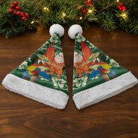 Moss Green Tropical Christmas Hawaii Tapa Christmas Santa Hat Aloha Santa Drink Party - Polynesian Pride