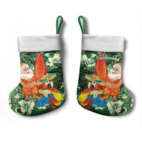 Moss Green Tropical Christmas Hawaii Tapa Christmas Stocking Aloha Santa Drink Party - Polynesian Pride