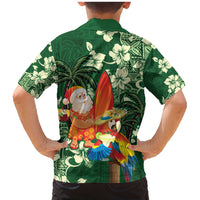 Moss Green Tropical Christmas Hawaii Tapa Family Matching Mermaid Dress and Hawaiian Shirt Aloha Santa Drink Party LT7 - Polynesian Pride