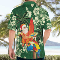 Moss Green Tropical Christmas Hawaii Tapa Hawaiian Shirt Aloha Santa Drink Party - Polynesian Pride