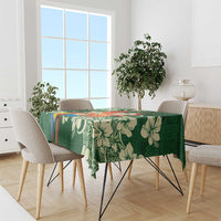 Moss Green Tropical Christmas Hawaii Tapa Tablecloth Aloha Santa Drink Party - Polynesian Pride