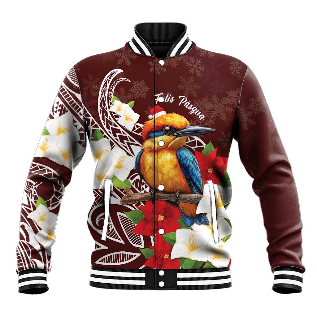 Felis Pasgua Guam Baseball Jacket Christmas Sihek Kingfisher with Guasali
