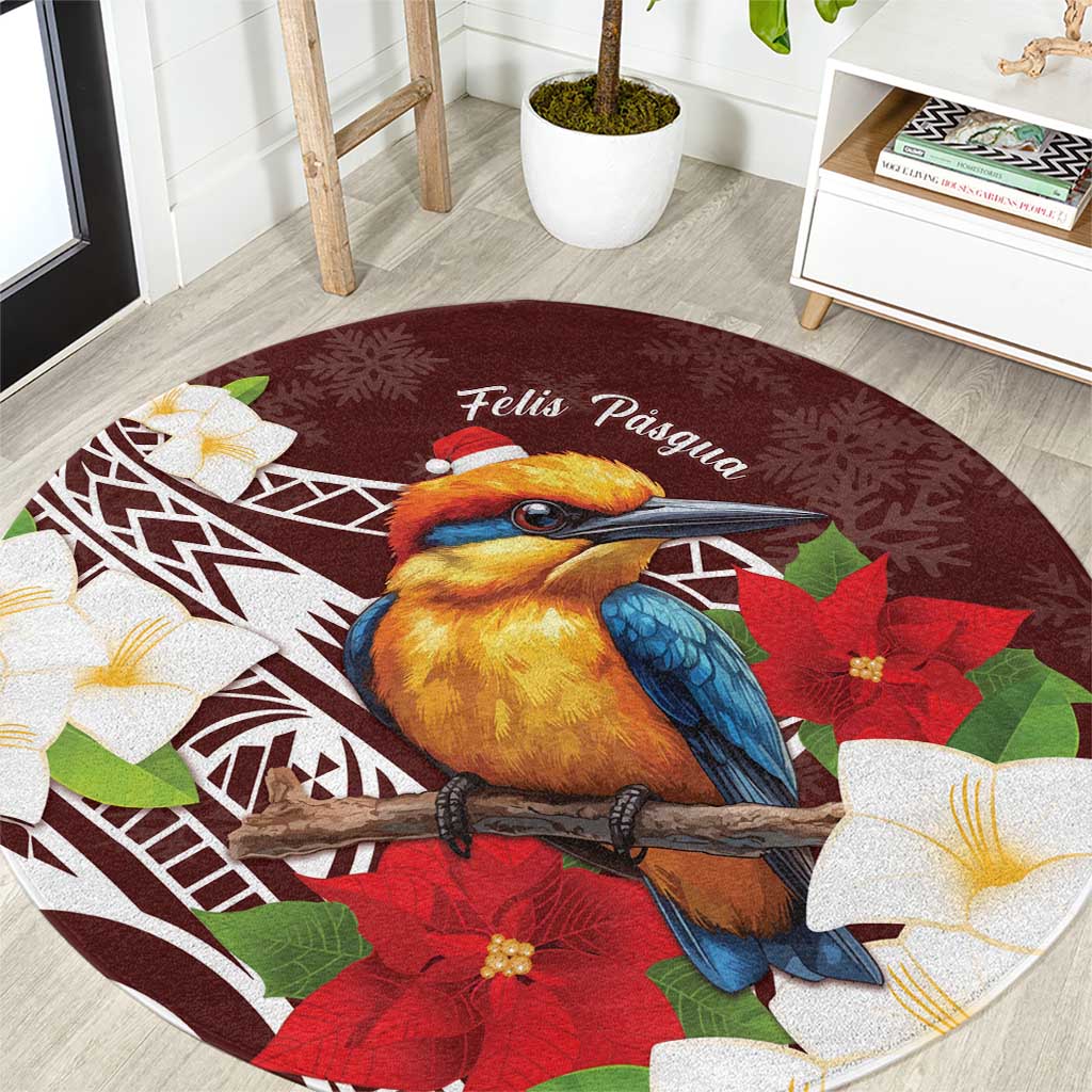 Felis Pasgua Guam Round Carpet Christmas Sihek Kingfisher with Guasali