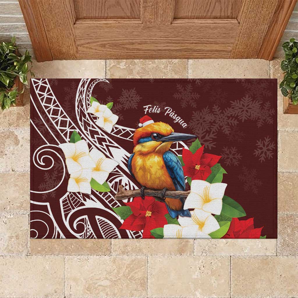 Felis Pasgua Guam Rubber Doormat Christmas Sihek Kingfisher with Guasali