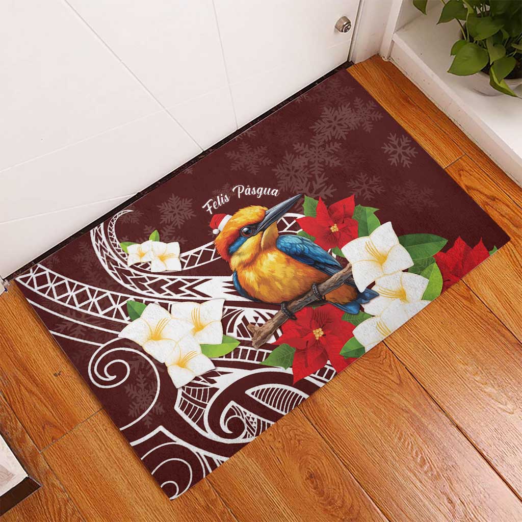 Felis Pasgua Guam Rubber Doormat Christmas Sihek Kingfisher with Guasali