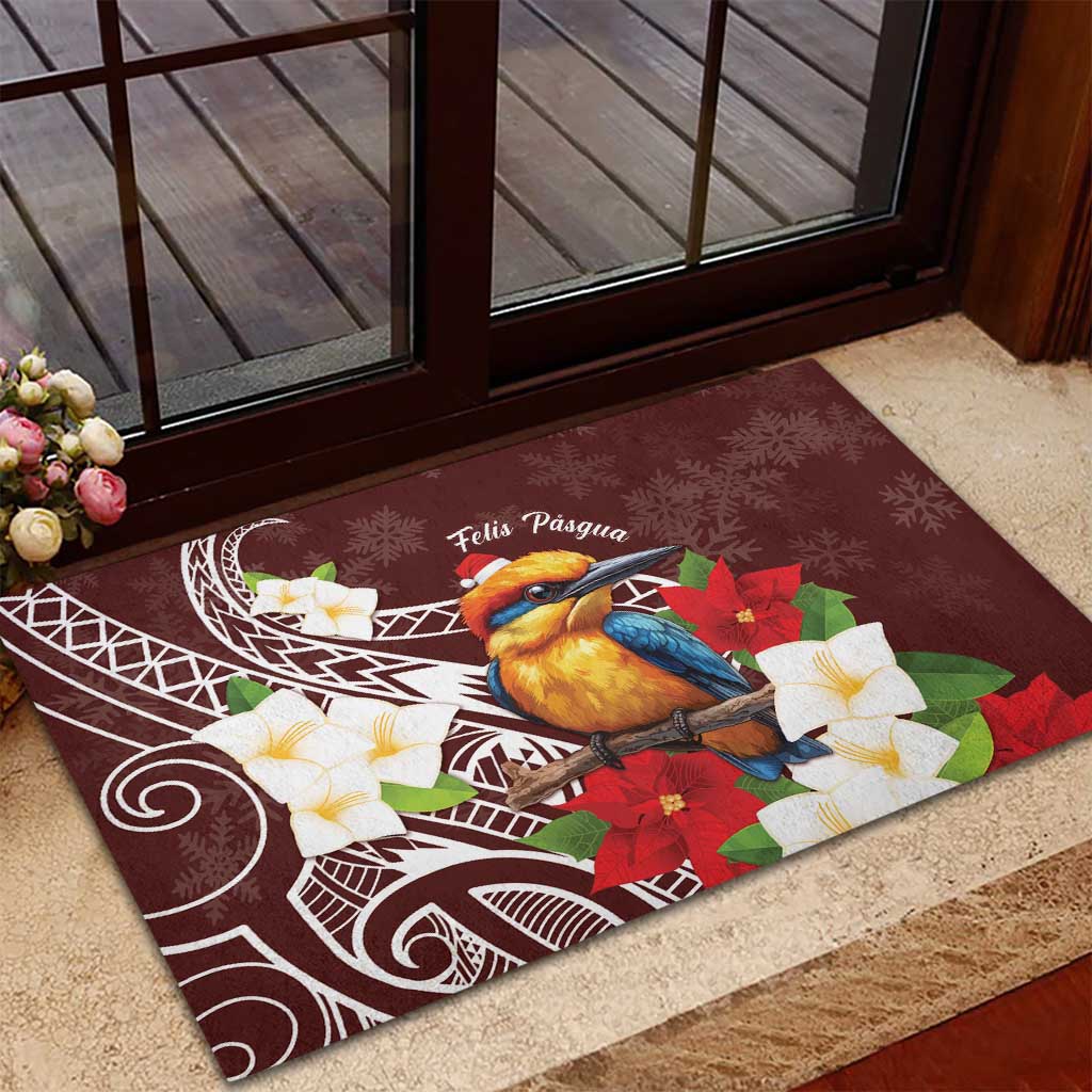 Felis Pasgua Guam Rubber Doormat Christmas Sihek Kingfisher with Guasali