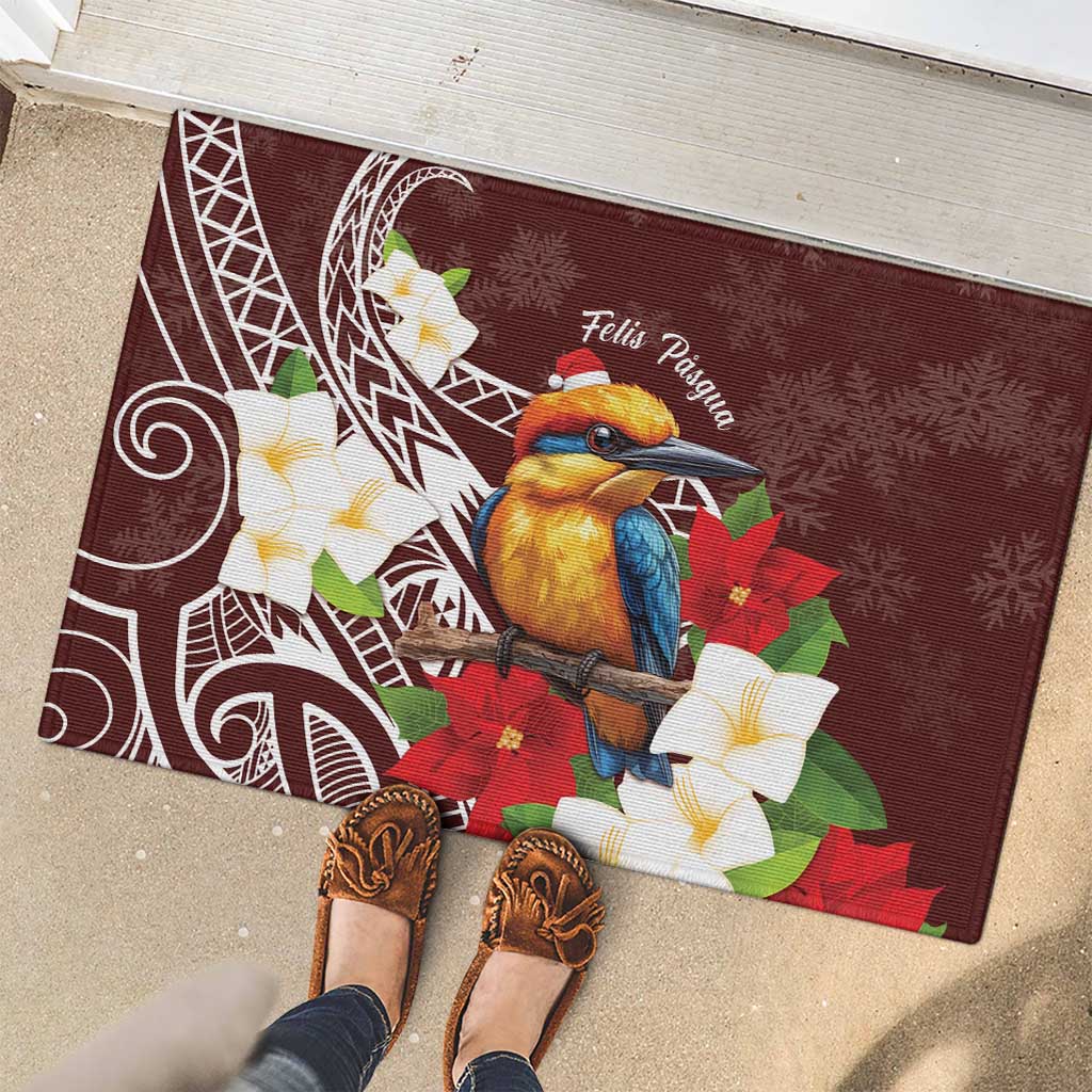 Felis Pasgua Guam Rubber Doormat Christmas Sihek Kingfisher with Guasali