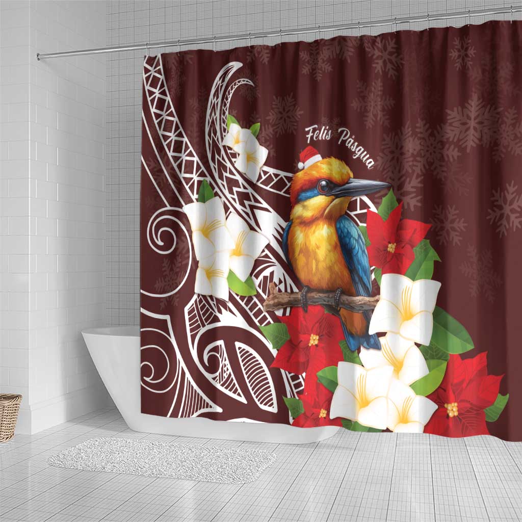Felis Pasgua Guam Shower Curtain Christmas Sihek Kingfisher with Guasali