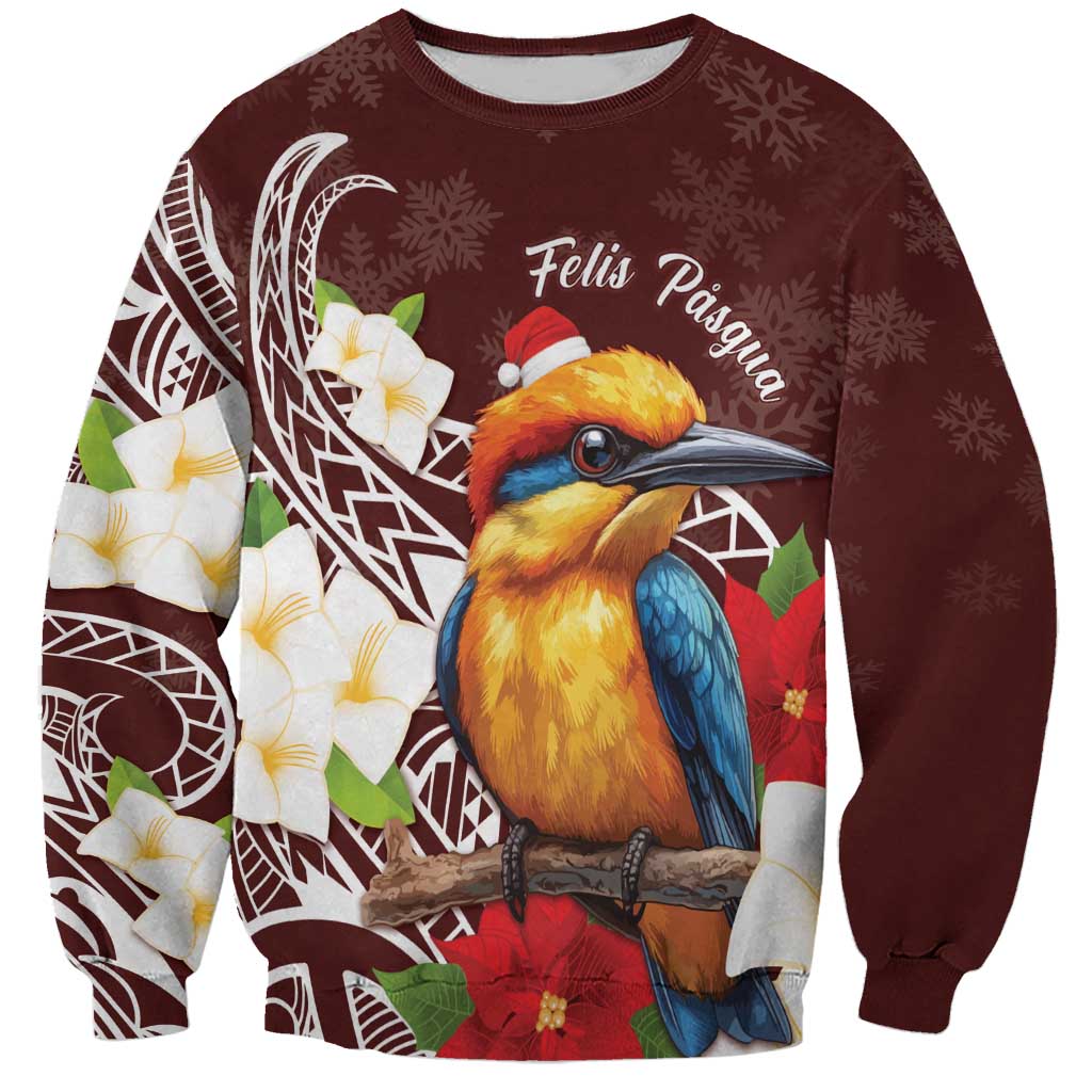 Felis Pasgua Guam Sweatshirt Christmas Sihek Kingfisher with Guasali