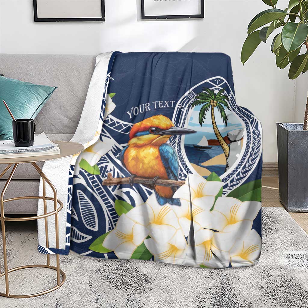 Hafa Adai Guam Blanket Sihek Guam Kingfisher with Guasali