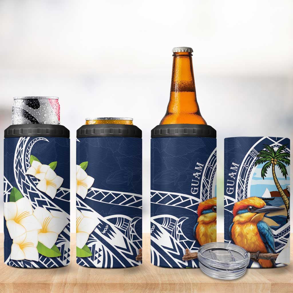 Hafa Adai Guam 4 in 1 Can Cooler Tumbler Sihek Guam Kingfisher with Guasali LT7