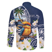 Hafa Adai Guam Family Matching Long Sleeve Bodycon Dress and Hawaiian Shirt Sihek Guam Kingfisher with Guasali LT7 - Polynesian Pride