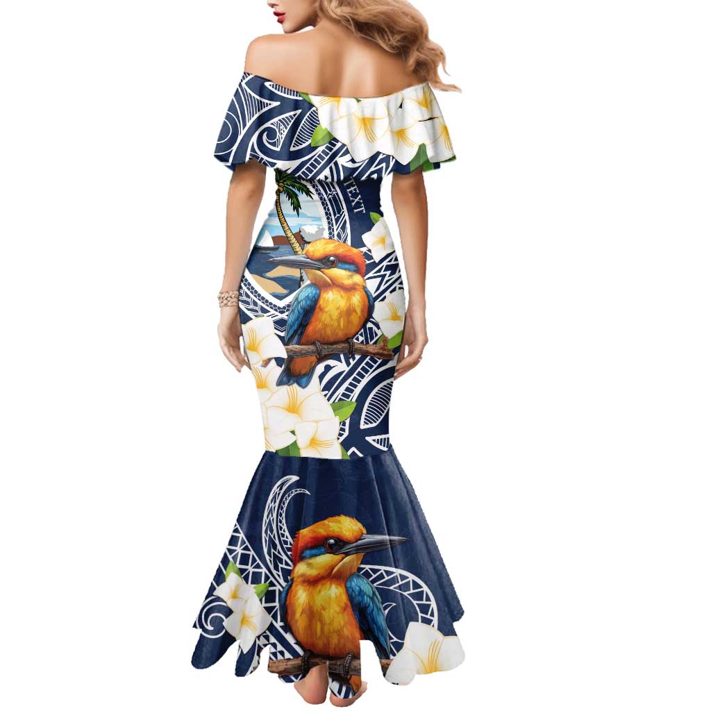 Hafa Adai Guam Family Matching Mermaid Dress and Hawaiian Shirt Sihek Guam Kingfisher with Guasali