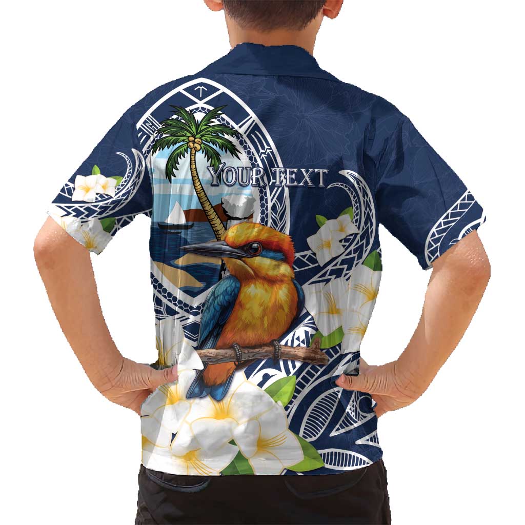 Hafa Adai Guam Family Matching Puletasi and Hawaiian Shirt Sihek Guam Kingfisher with Guasali LT7 - Polynesian Pride
