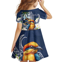 Hafa Adai Guam Family Matching Puletasi and Hawaiian Shirt Sihek Guam Kingfisher with Guasali LT7 - Polynesian Pride