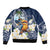 Hafa Adai Guam Sleeve Zip Bomber Jacket Sihek Guam Kingfisher with Guasali