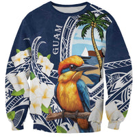 Hafa Adai Guam Sweatshirt Sihek Guam Kingfisher with Guasali