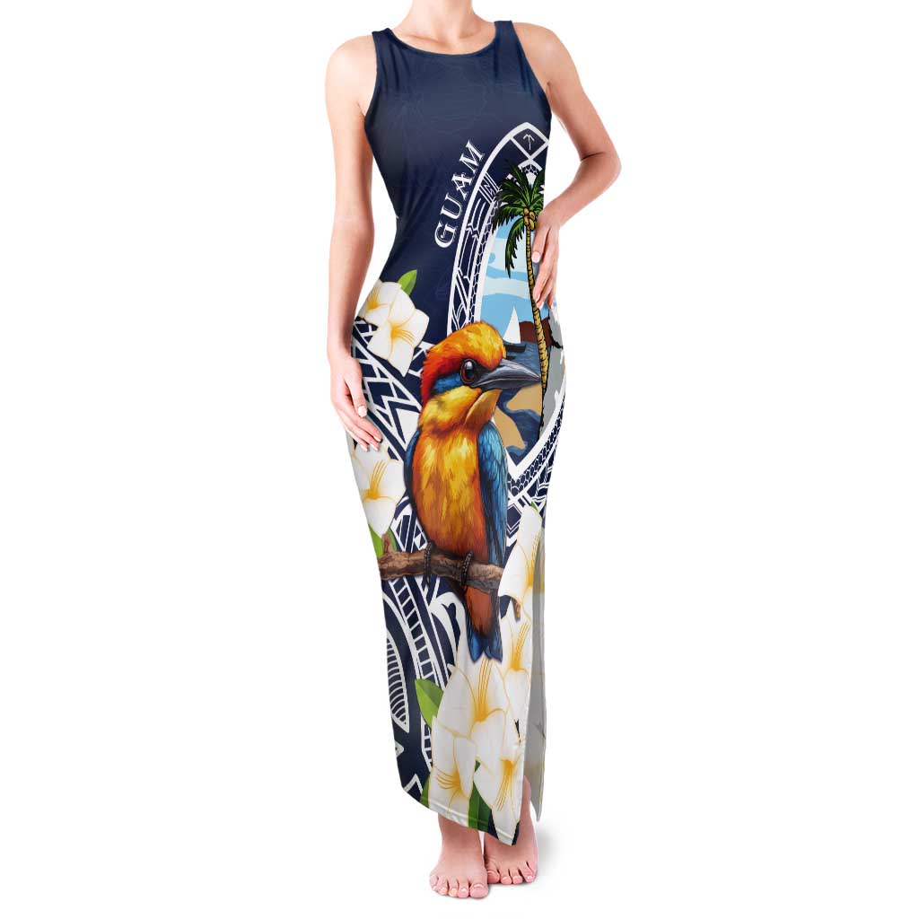 Hafa Adai Guam Tank Maxi Dress Sihek Guam Kingfisher with Guasali