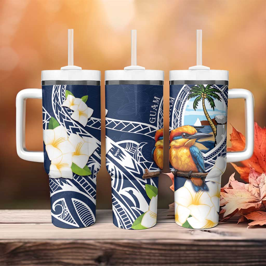Hafa Adai Guam Tumbler With Handle Sihek Guam Kingfisher with Guasali LT7