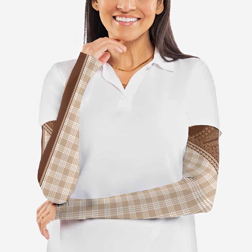 Aloha Hawaii Cowboys Paniolo Arm Sleeves Beige Palaka - Polynesian Pride