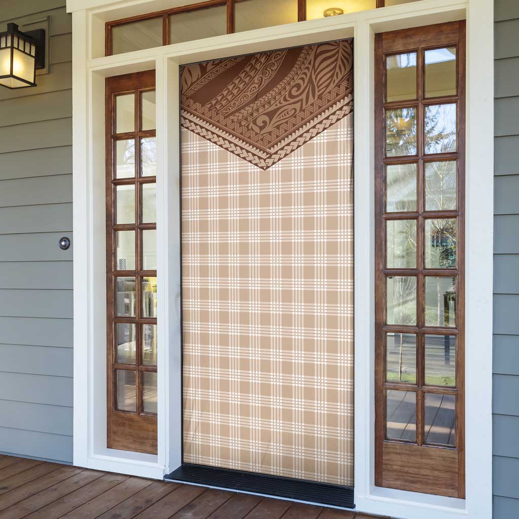 Aloha Hawaii Cowboys Paniolo Door Cover Beige Palaka - Polynesian Pride