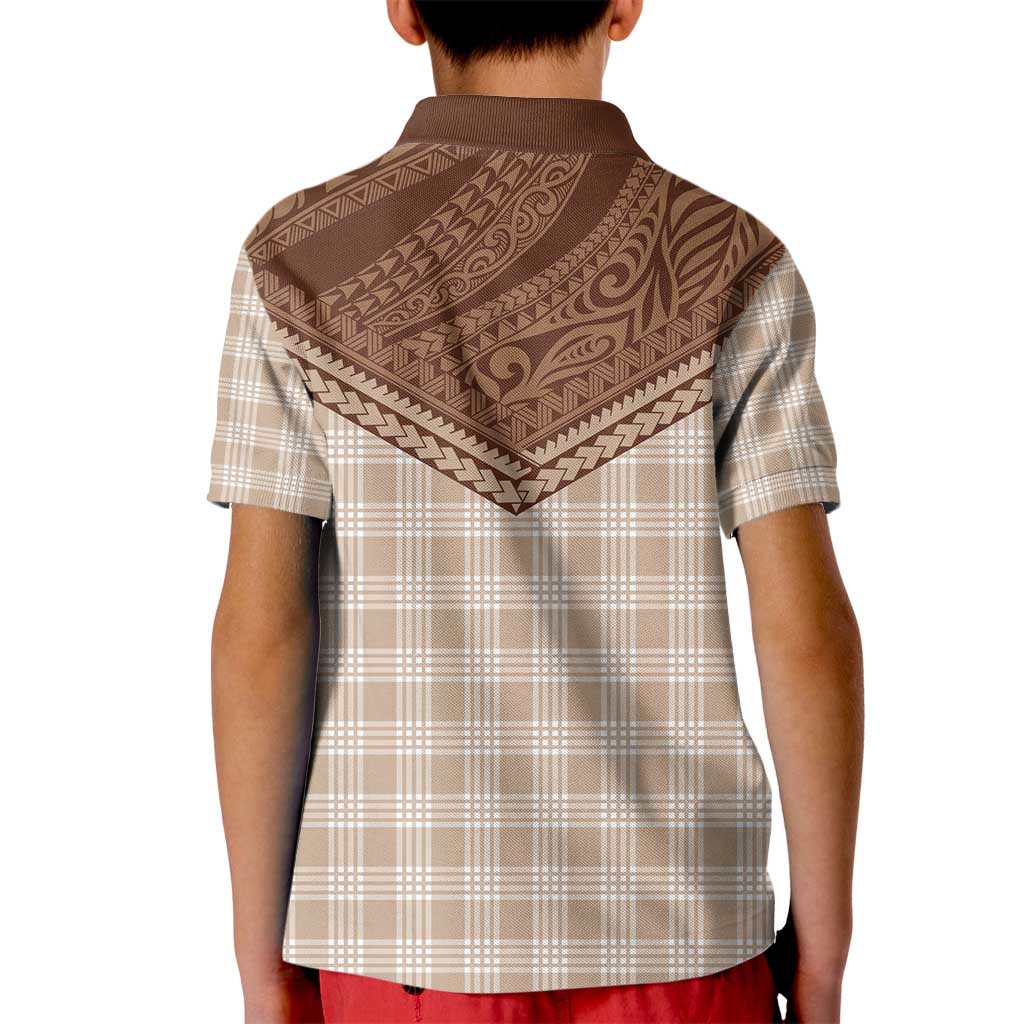 Aloha Hawaii Cowboys Paniolo Kid Polo Shirt Beige Palaka - Polynesian Pride