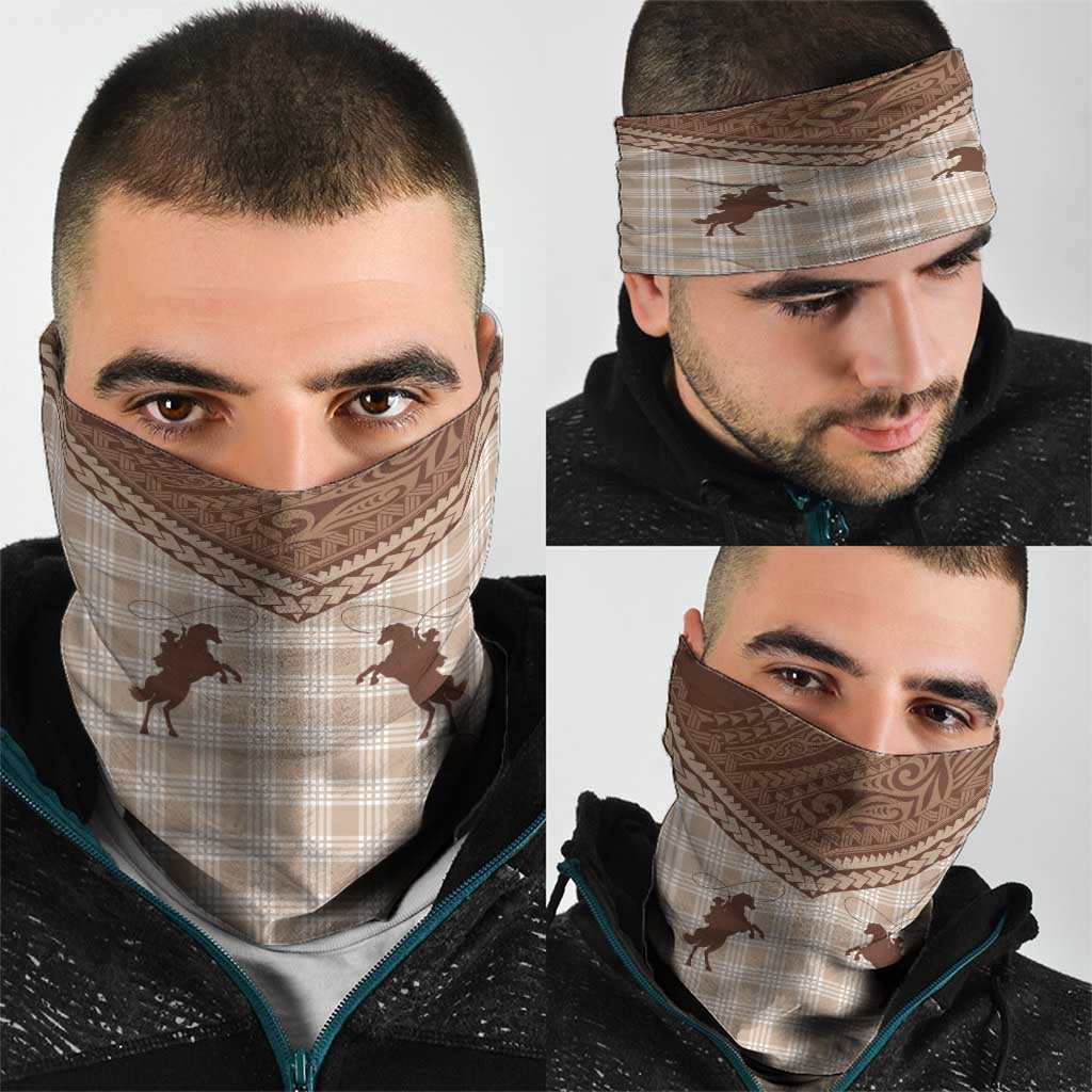 Aloha Hawaii Cowboys Paniolo Neck Gaiter Beige Palaka - Polynesian Pride