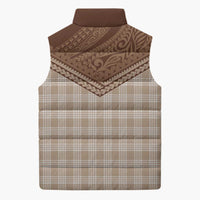 Aloha Hawaii Cowboys Paniolo Sleeveless Puffer Jacket Beige Palaka - Polynesian Pride