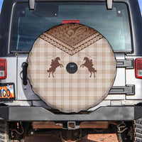 Aloha Hawaii Cowboys Paniolo Spare Tire Cover Beige Palaka - Polynesian Pride