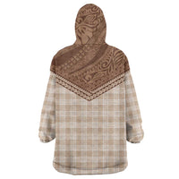 Aloha Hawaii Cowboys Paniolo Wearable Blanket Hoodie Beige Palaka - Polynesian Pride
