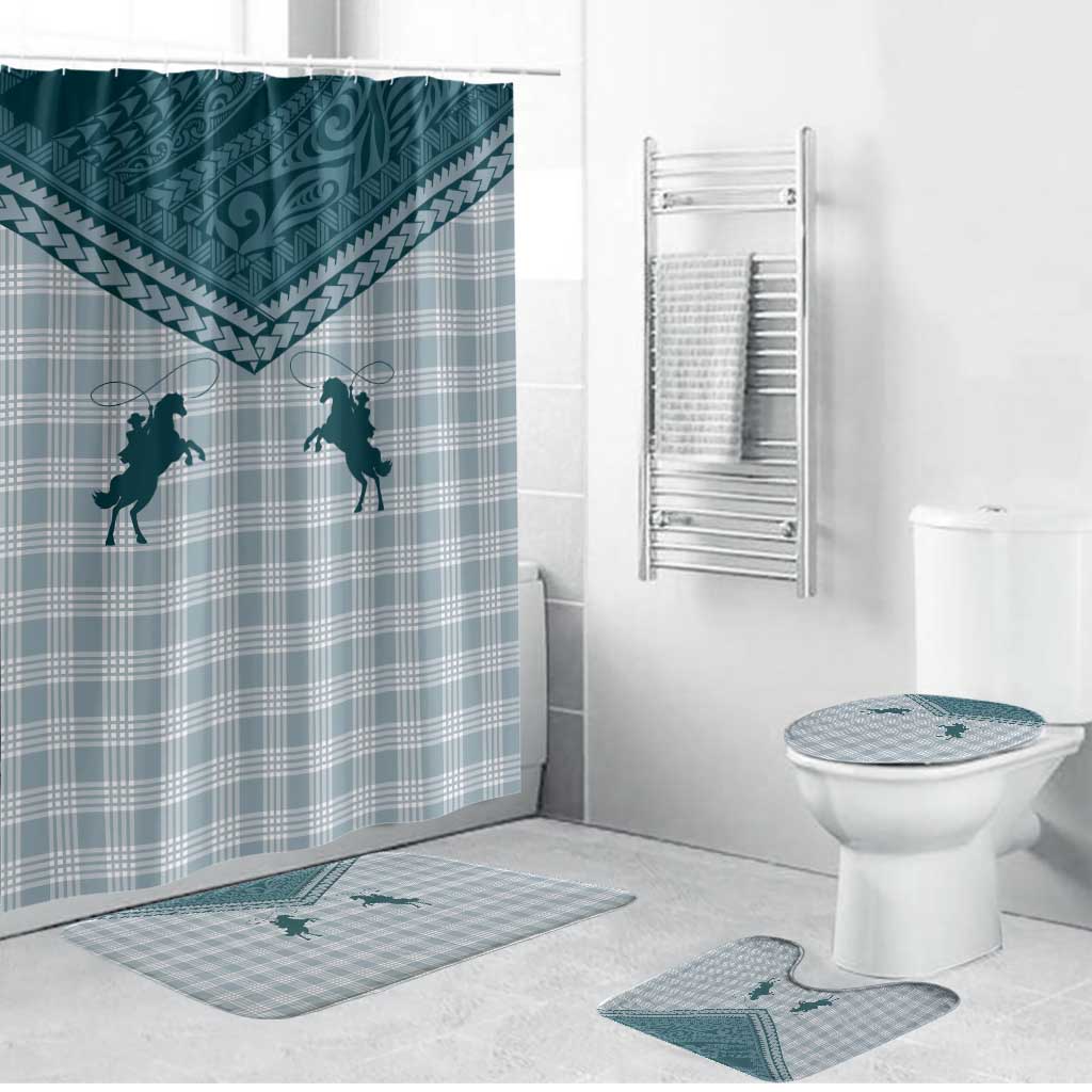 Aloha Hawaii Cowboys Paniolo Bathroom Set Teal Palaka - Polynesian Pride