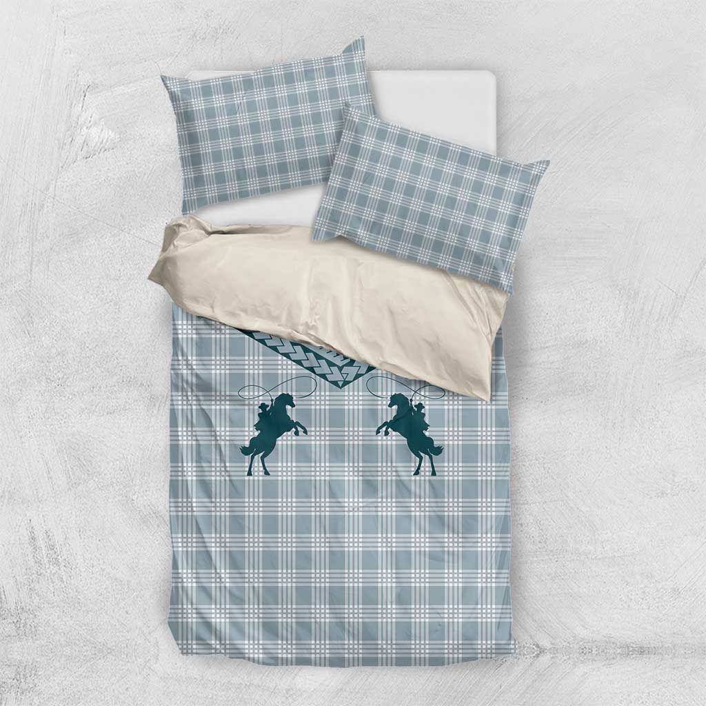 Aloha Hawaii Cowboys Paniolo Bedding Set Teal Palaka - Polynesian Pride