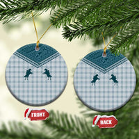 Aloha Hawaii Cowboys Paniolo Ceramic Ornament Teal Palaka - Polynesian Pride