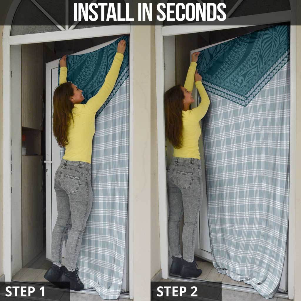 Aloha Hawaii Cowboys Paniolo Door Cover Teal Palaka - Polynesian Pride