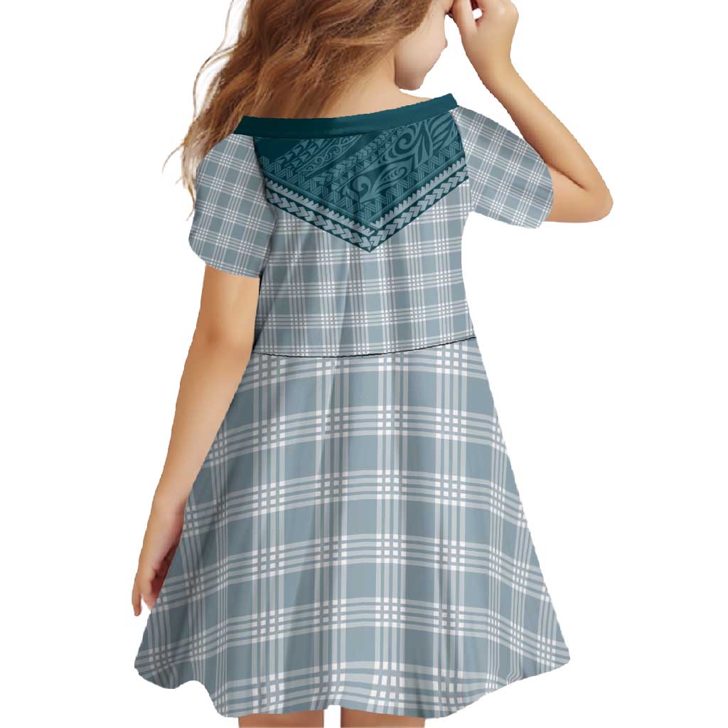 Aloha Hawaii Cowboys Paniolo Family Matching Long Sleeve Bodycon Dress and Hawaiian Shirt Teal Palaka - Polynesian Pride