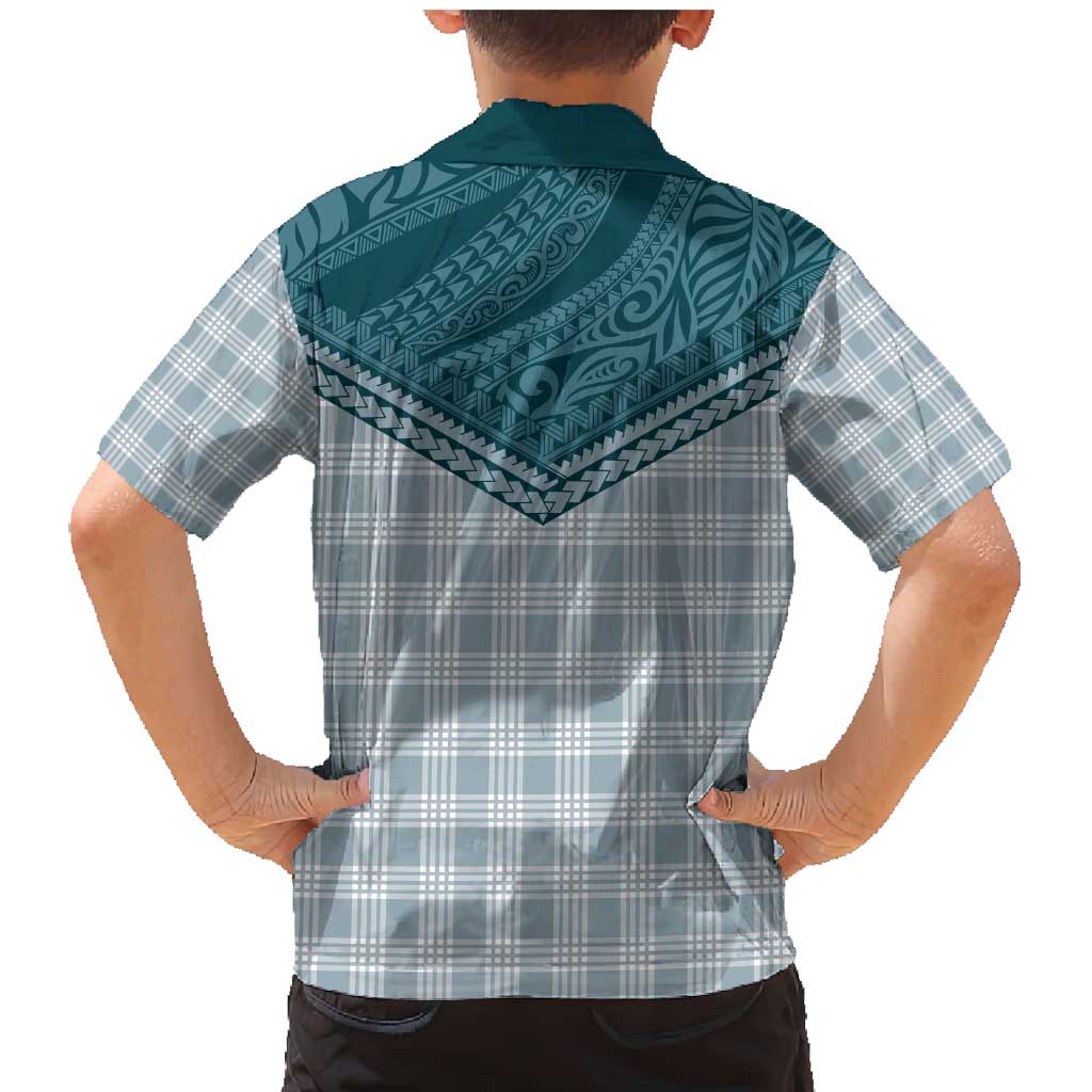 Aloha Hawaii Cowboys Paniolo Family Matching Mermaid Dress and Hawaiian Shirt Teal Palaka - Polynesian Pride