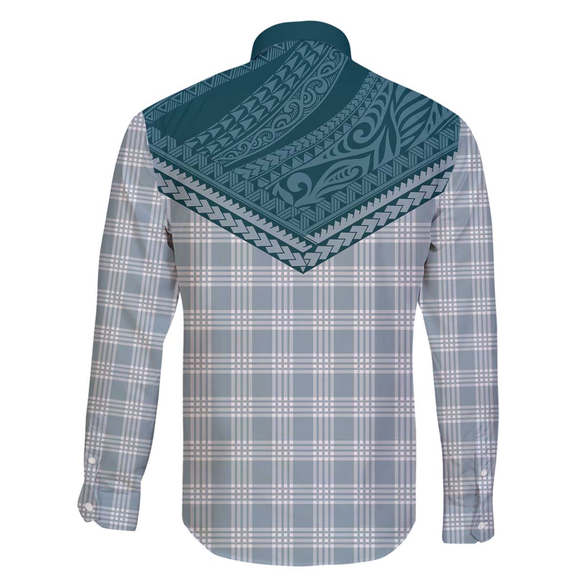 Aloha Hawaii Cowboys Paniolo Family Matching Off The Shoulder Long Sleeve Dress and Hawaiian Shirt Teal Palaka - Polynesian Pride