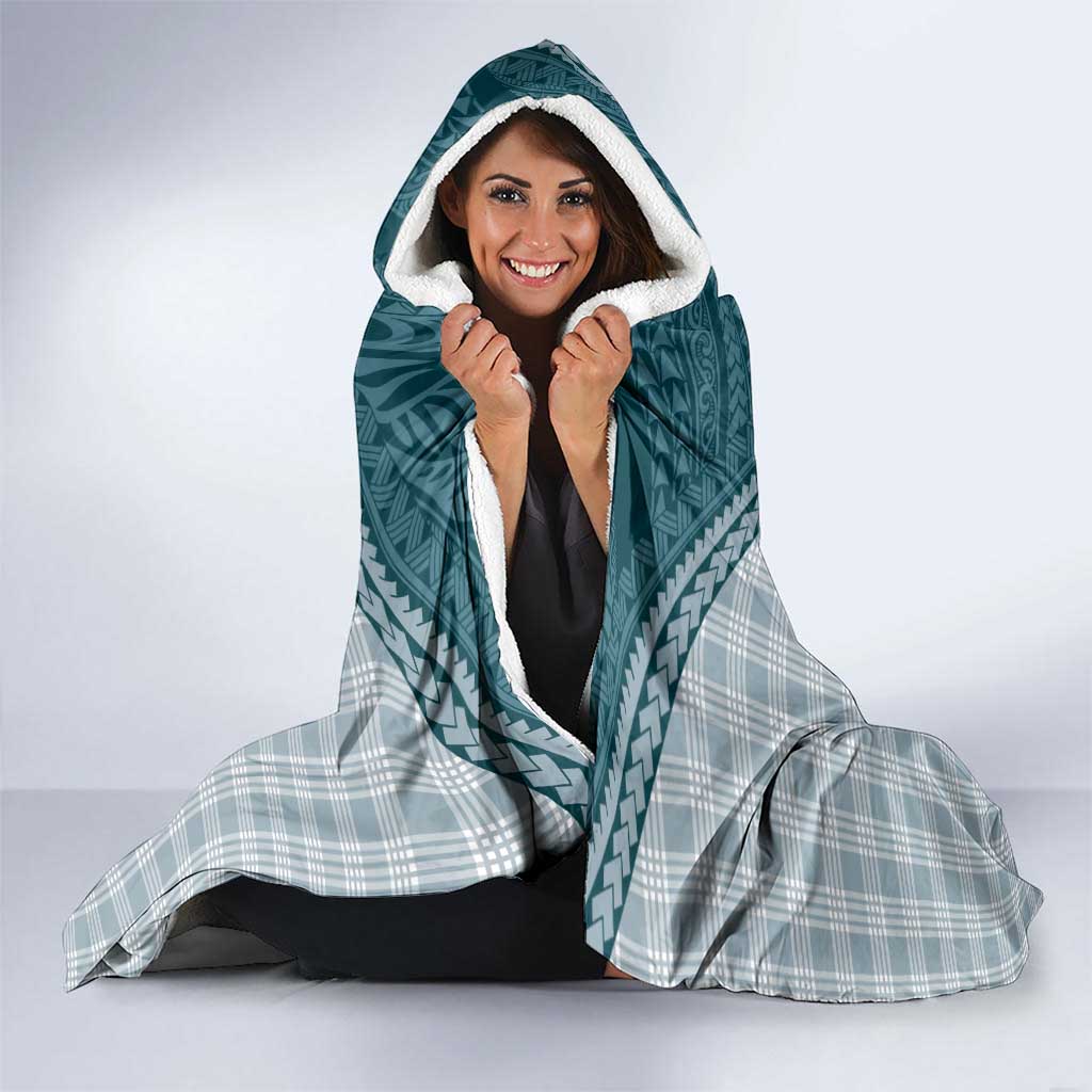 Aloha Hawaii Cowboys Paniolo Hooded Blanket Teal Palaka - Polynesian Pride