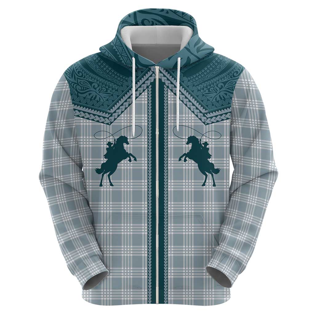 Aloha Hawaii Cowboys Paniolo Hoodie Teal Palaka - Polynesian Pride