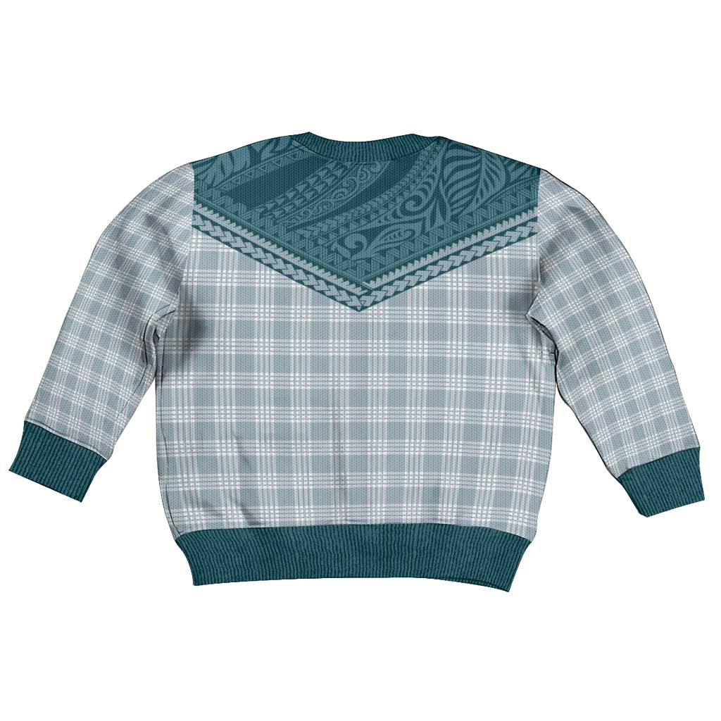 Aloha Hawaii Cowboys Paniolo Kid Ugly Christmas Sweater Teal Palaka - Polynesian Pride