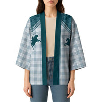 Aloha Hawaii Cowboys Paniolo Kimono Teal Palaka - Polynesian Pride